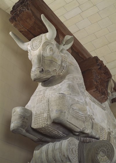 Persische Kapitell im Apadana-Stil, aus dem Palast von Darius dem Großen in Susa, Iran, ca. 500 v. Chr. von Achaemenid